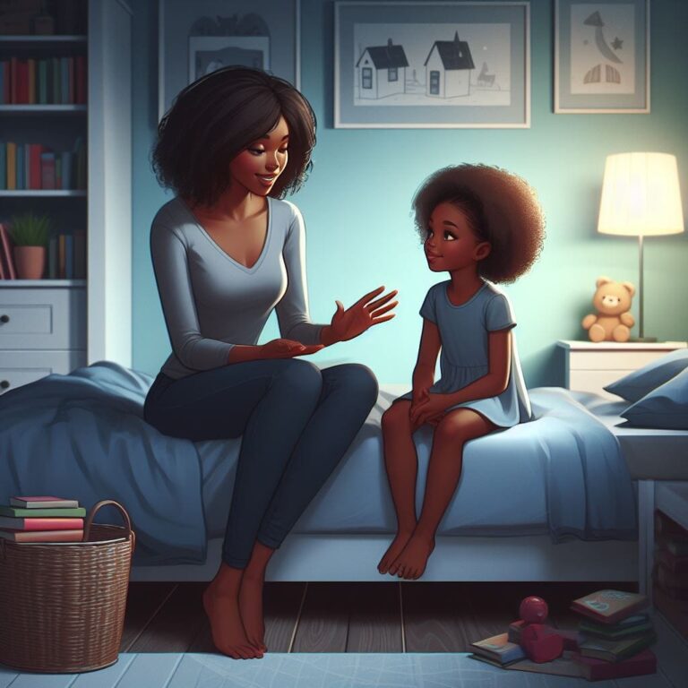 mom explaining ADHD to her child