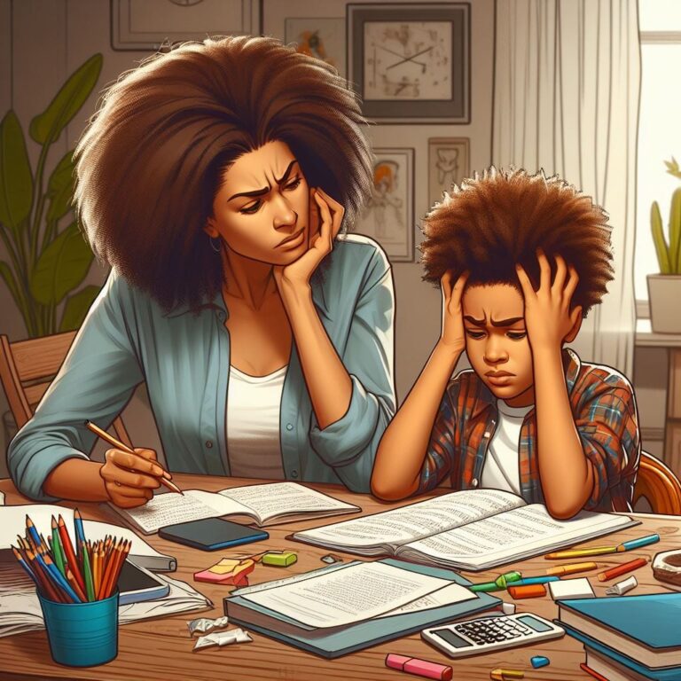 ADHD child doing homework