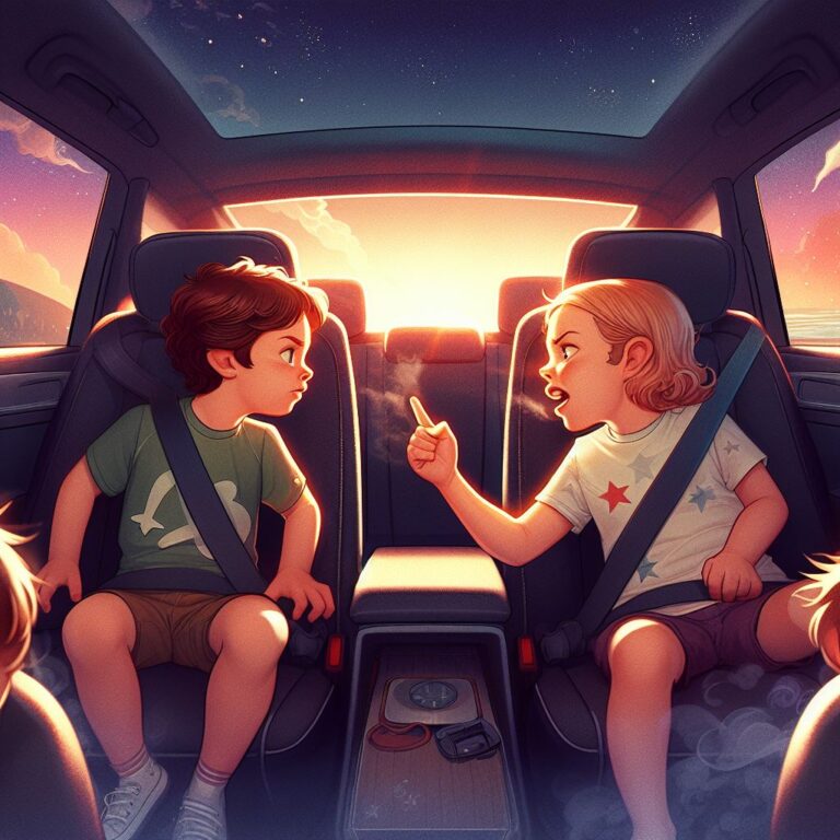 kids fighting in car