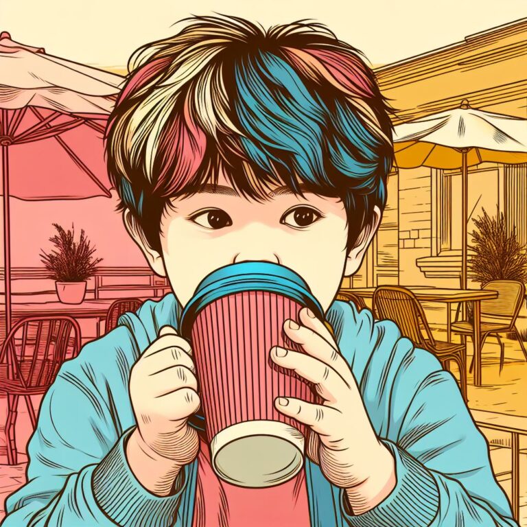child drinking coffee