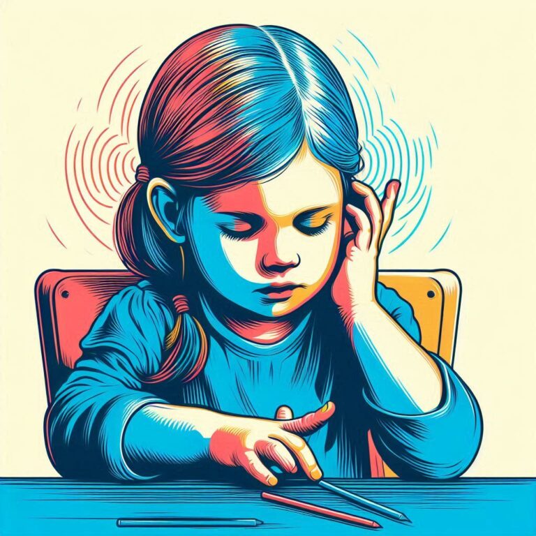girl drumming fingers and stimming