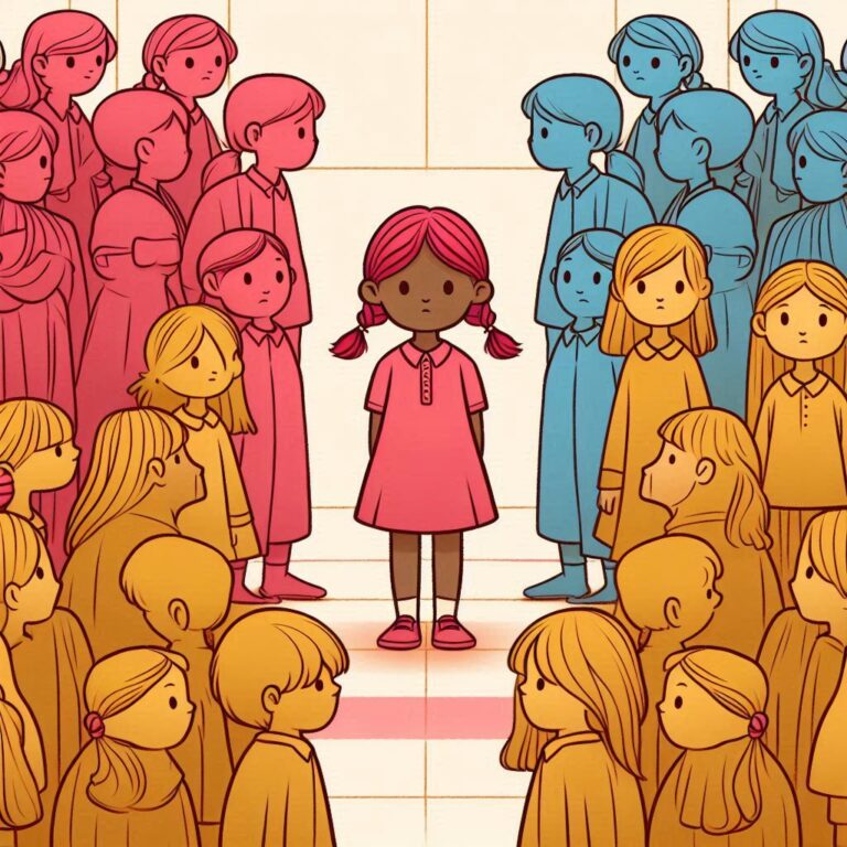 child separated from others