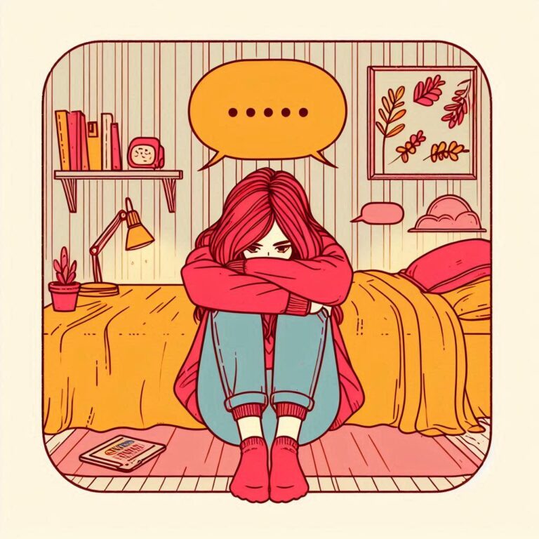 girl sitting being silent