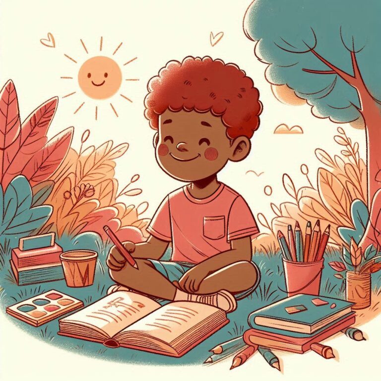 boy sitting reading