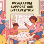 child in classroom with dysgraphia
